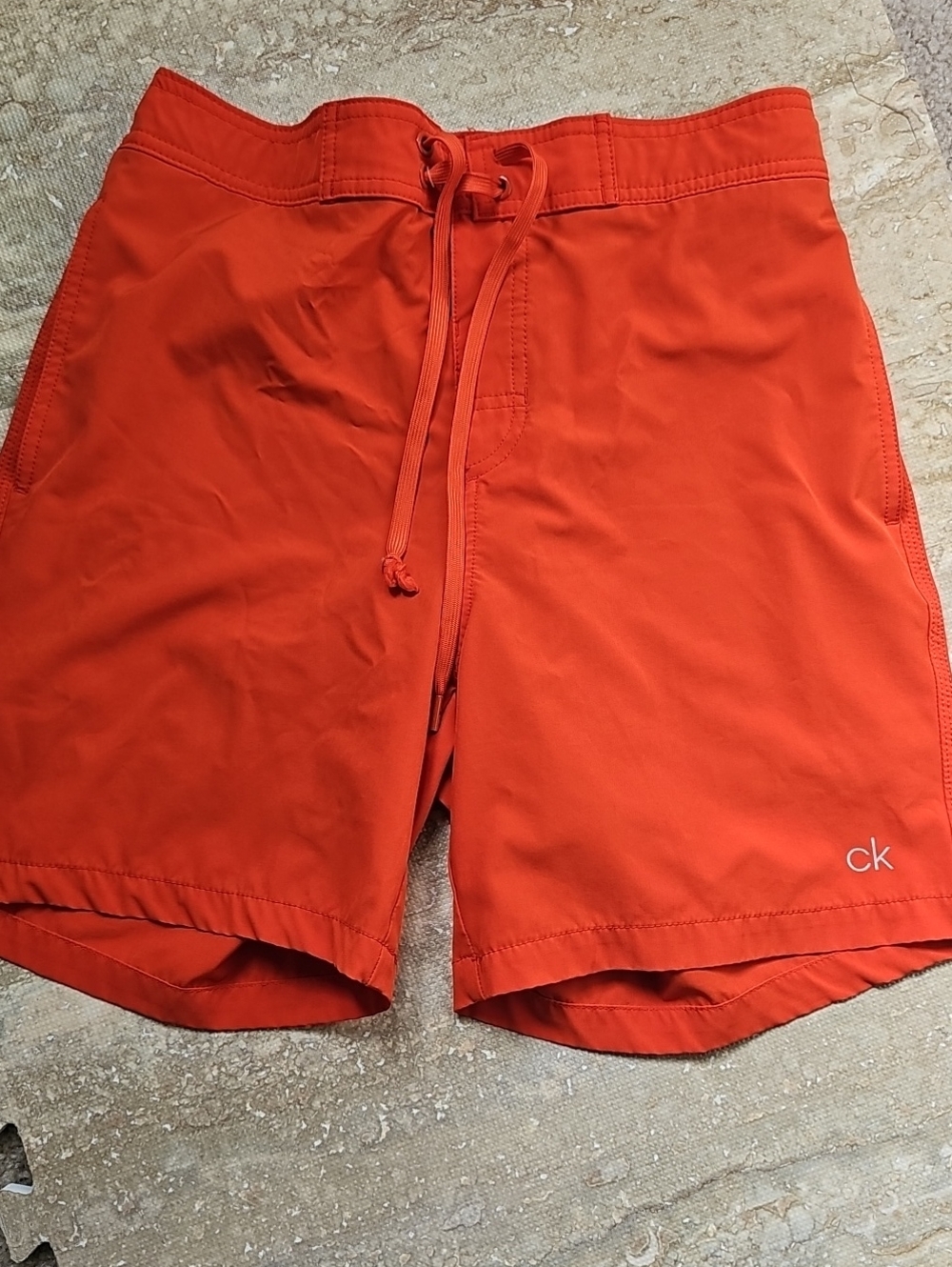 Calvin Klein Bright Orange Drawstring Swim Shorts